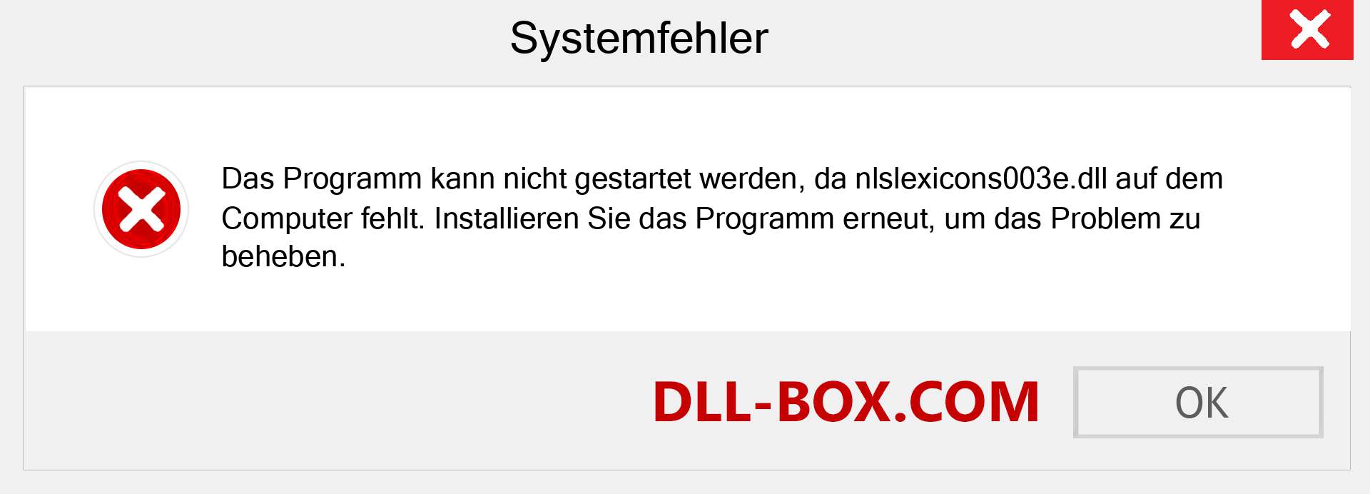 nlslexicons003e.dll-Datei fehlt?. Download für Windows 7, 8, 10 - Fix nlslexicons003e dll Missing Error unter Windows, Fotos, Bildern