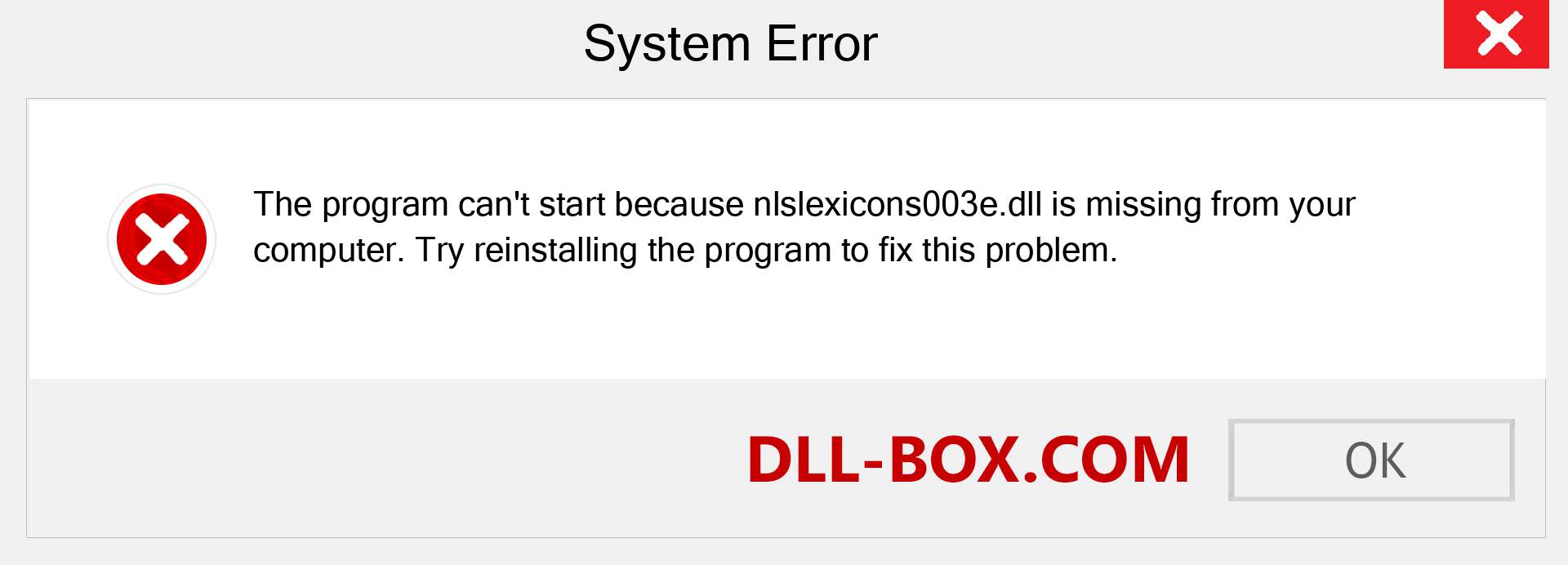 nlslexicons003e.dll file is missing?. Download for Windows 7, 8, 10 - Fix  nlslexicons003e dll Missing Error on Windows, photos, images