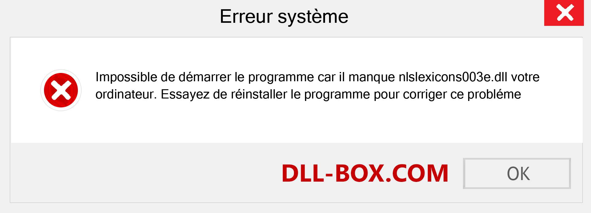 Le fichier nlslexicons003e.dll est manquant ?. Télécharger pour Windows 7, 8, 10 - Correction de l'erreur manquante nlslexicons003e dll sur Windows, photos, images